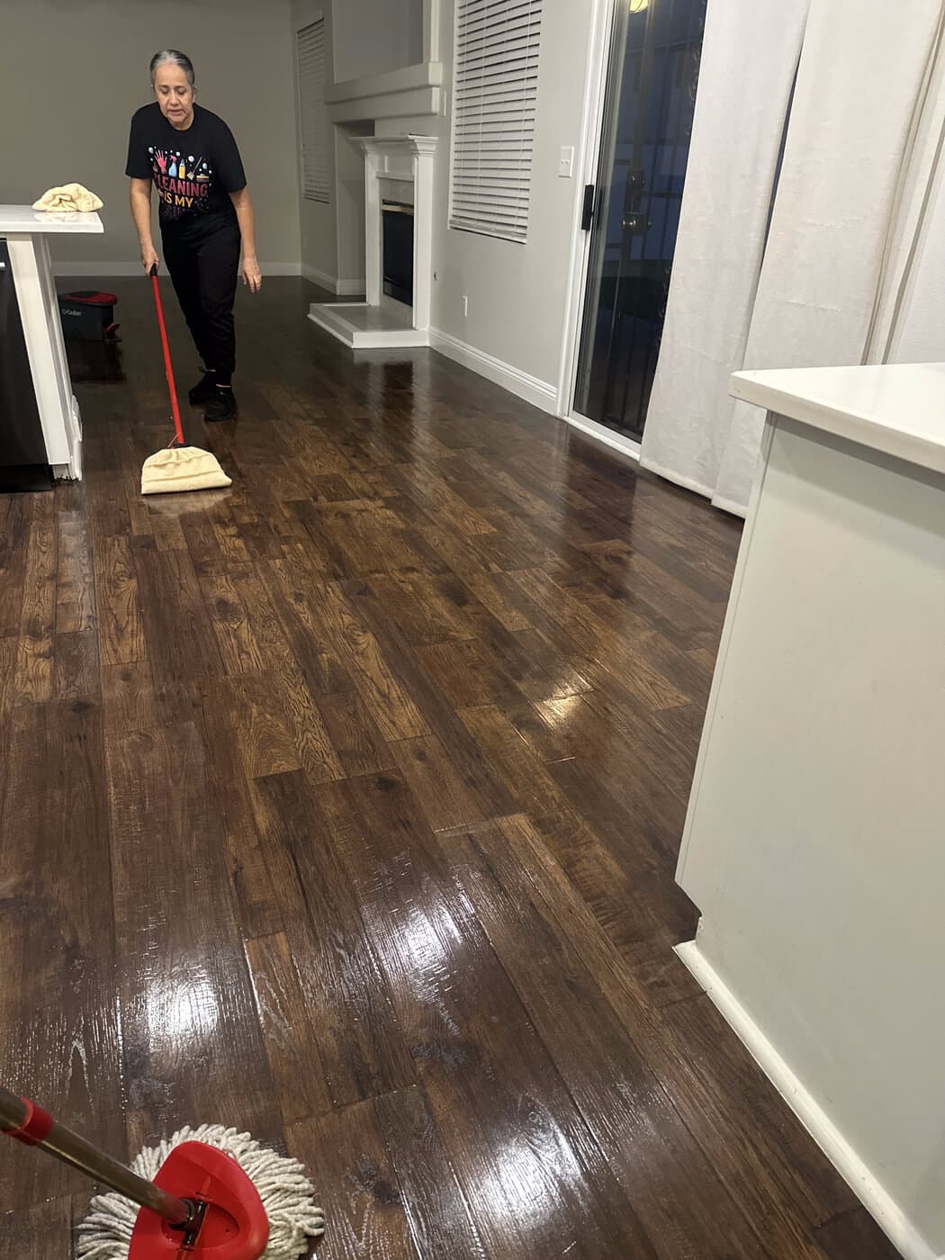 Silvia Beltran cleaning